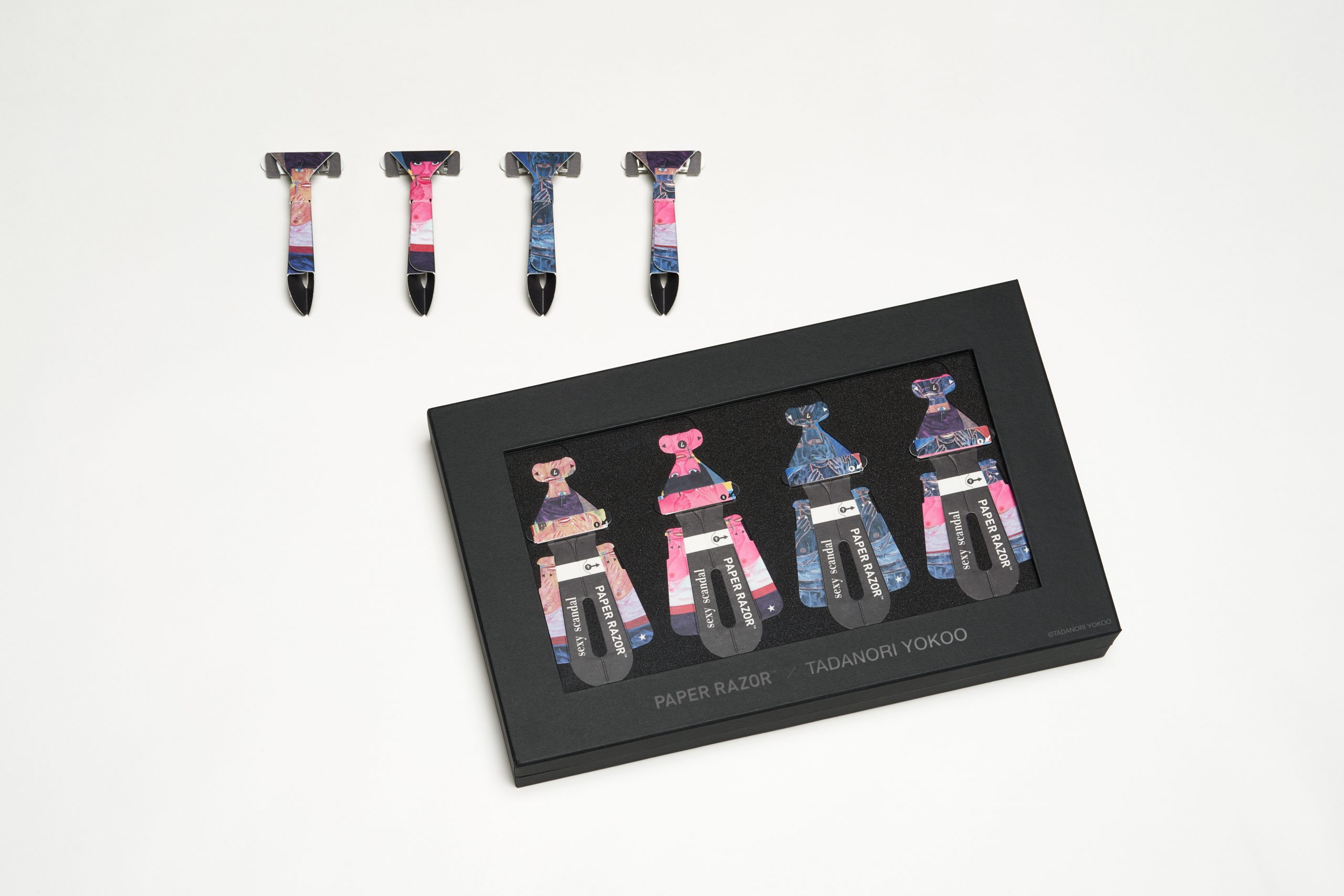 セット内容：オリジナルデザイン紙カミソリ 4本